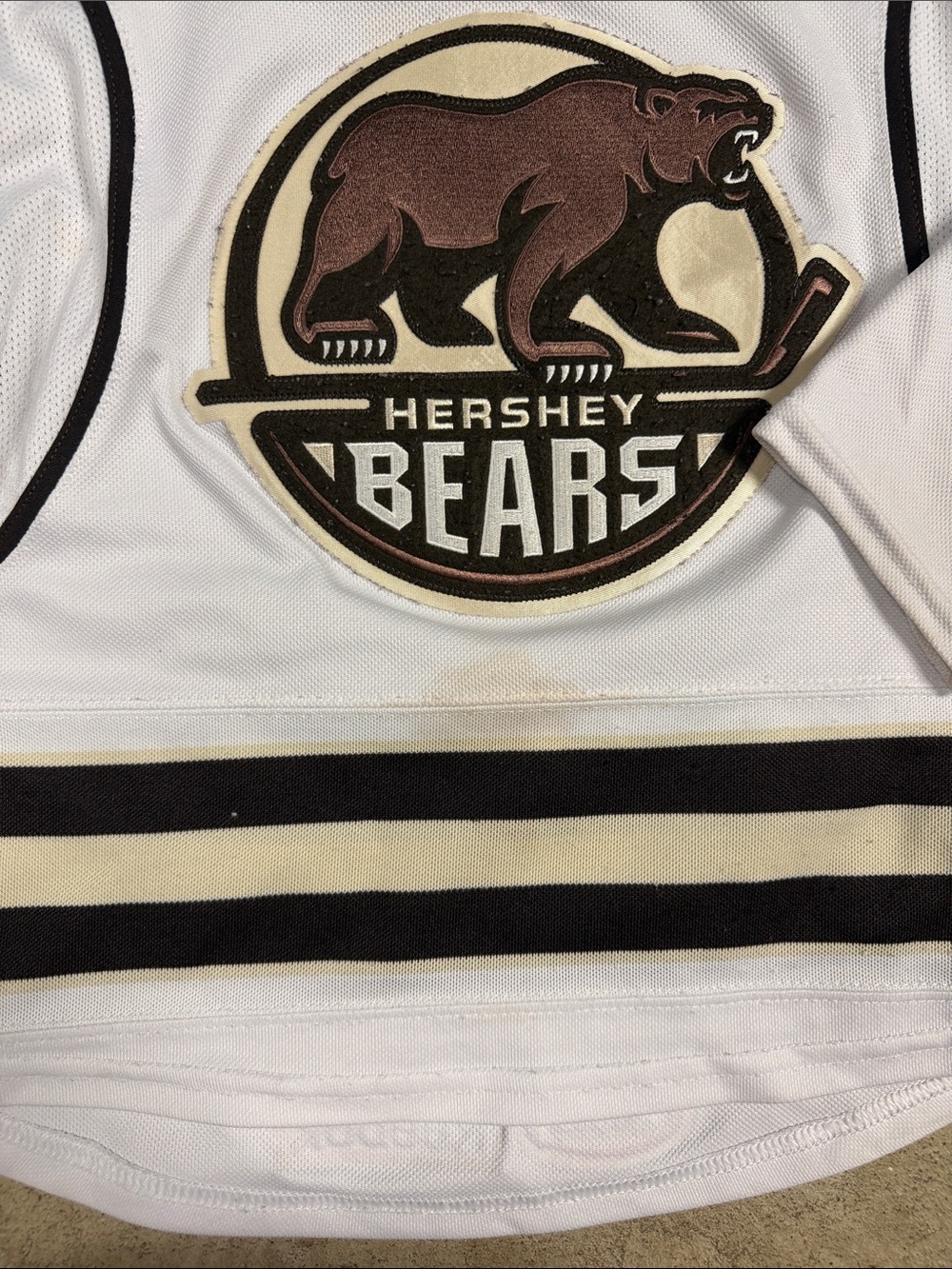 Reebok Hershey Bears White and Brown Youth Hockey Jersey - Picture 2 of 4